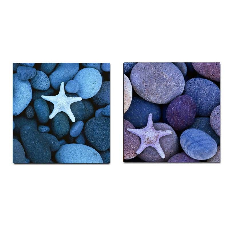 Arte moderno-Dos estrellas de mar decorativas-decoración pared-Cuadros Para el baño-venta online